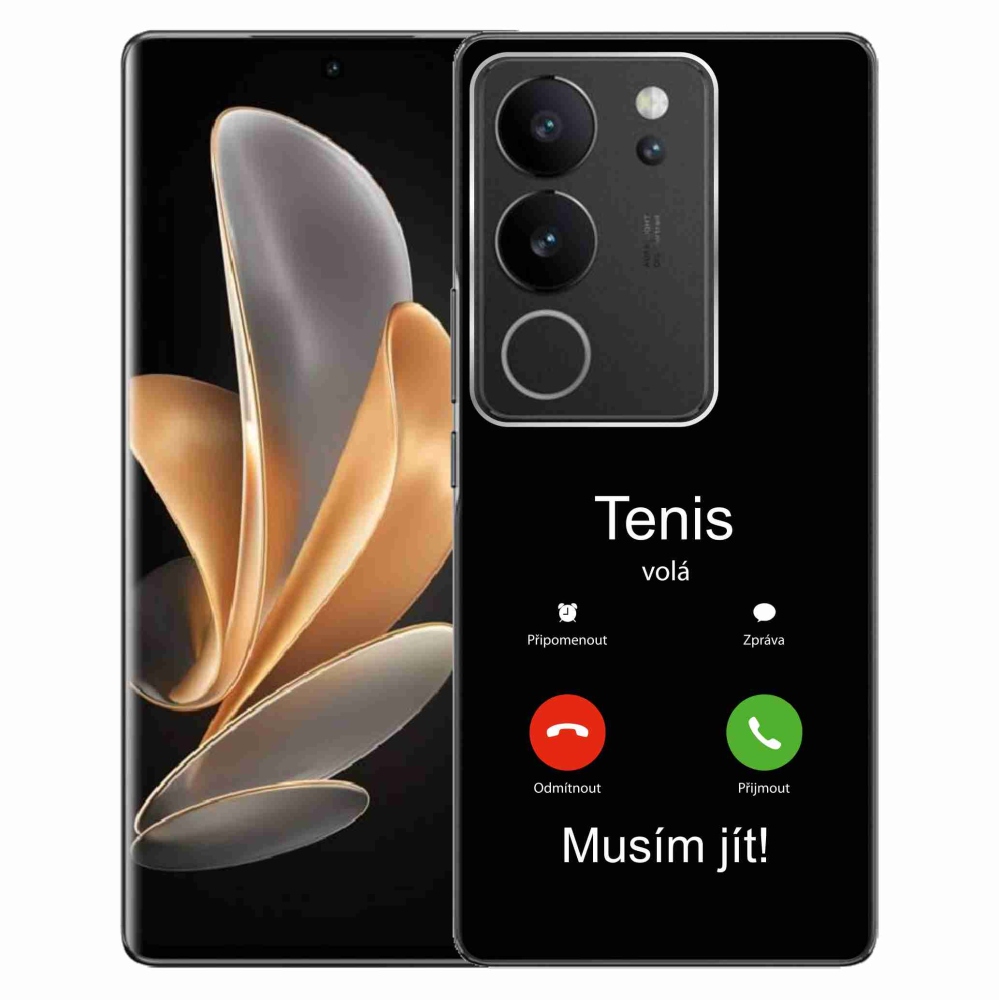 Gelový kryt mmCase na Vivo V29 5G - tenis volá černé pozadí