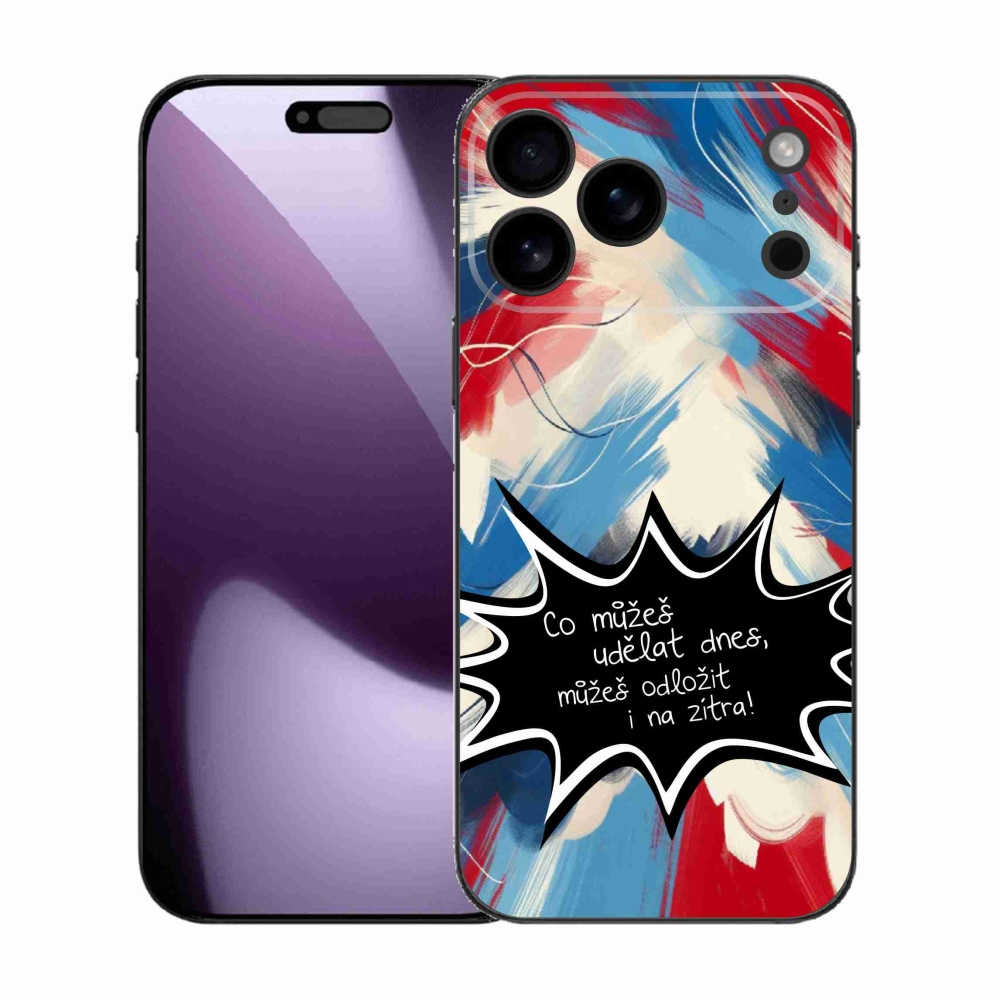 Gelový kryt mmCase na iPhone 17 Pro Max - vtipný text 9 černé pozadí