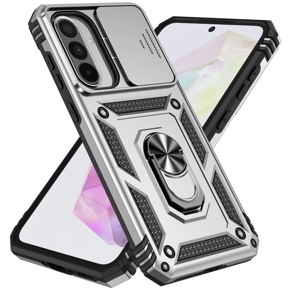 Ring odolný kryt na Samsung Galaxy A36 5G - stříbrný