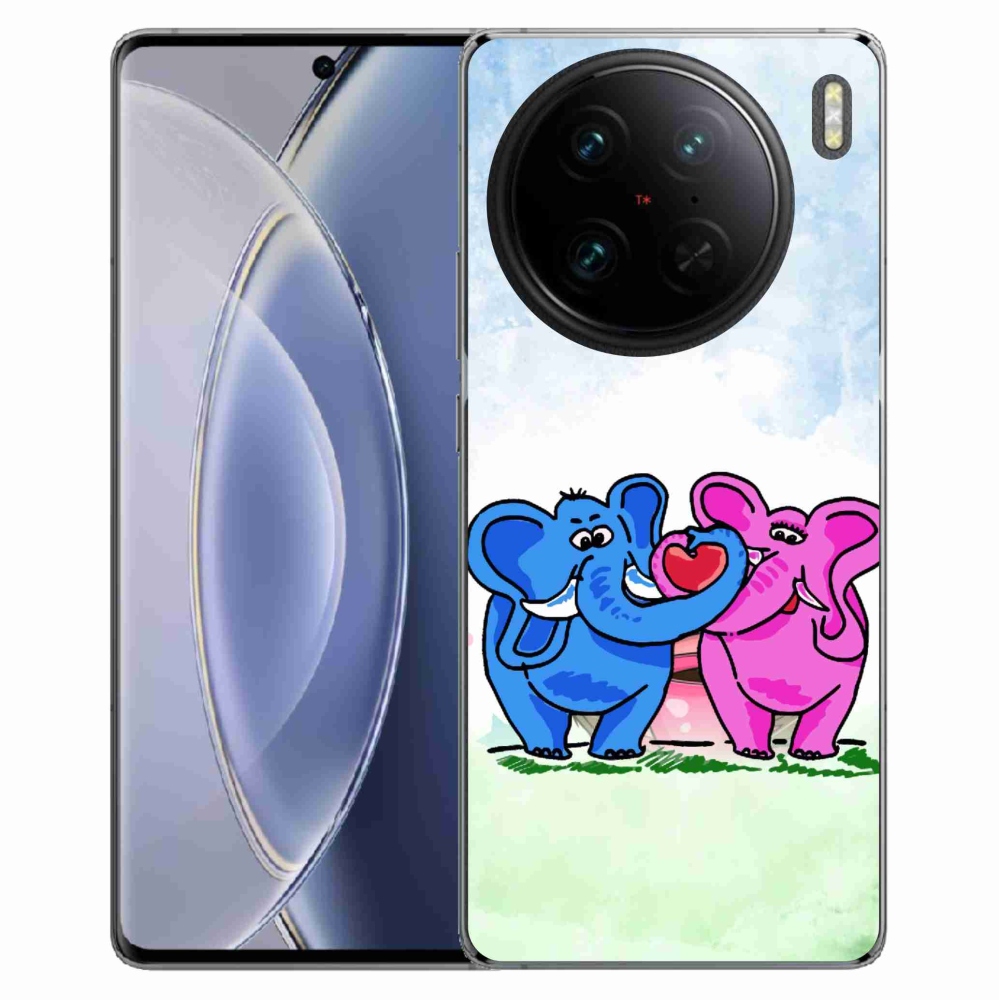 Gelový kryt mmCase na Vivo X90 Pro - zamilovaní sloni