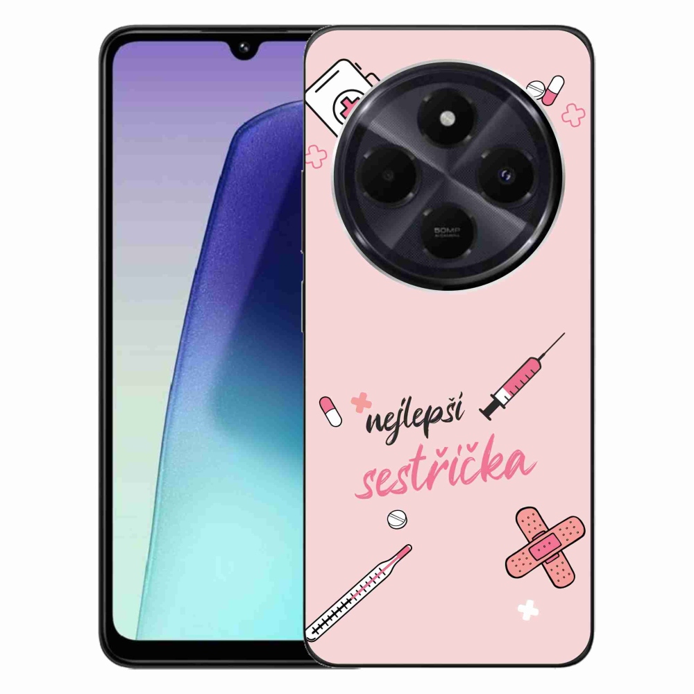 Gelový kryt mmCase na Xiaomi Redmi 14C/Poco C75 - nejlepší sestřička růžové pozadí