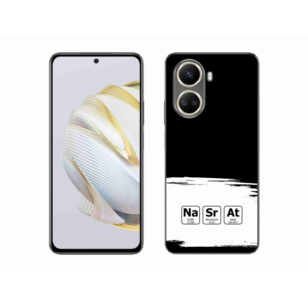 Gelový kryt mmCase na Huawei Nova 10 SE - chemické prvky bíločerné pozadí
