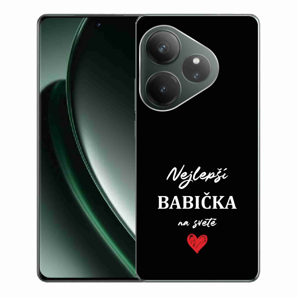 Gelový kryt mmCase na Realme GT 6 5G/GT 6T 5G - nejlepší babička 1 černé pozadí