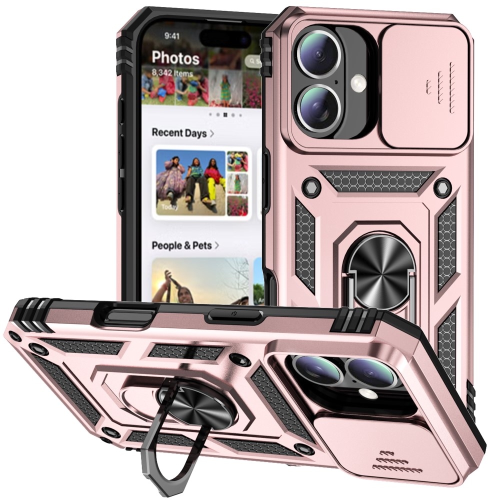 Slide odolný kryt na iPhone 16 - růžovozlatý