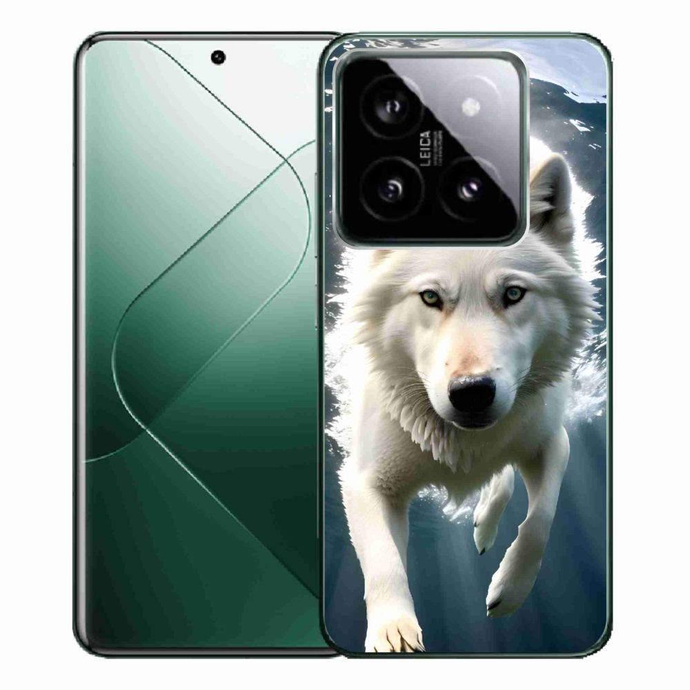 Gelový kryt mmCase na Xiaomi 14 Pro - bílý vlk