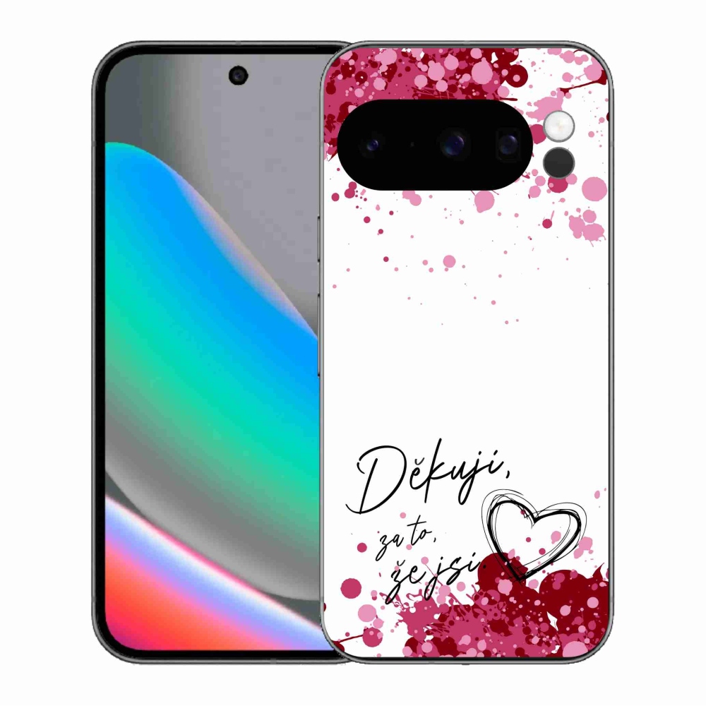 Gelový kryt mmCase na Google Pixel 10 Pro - zamilovaný text 2 bílé pozadí
