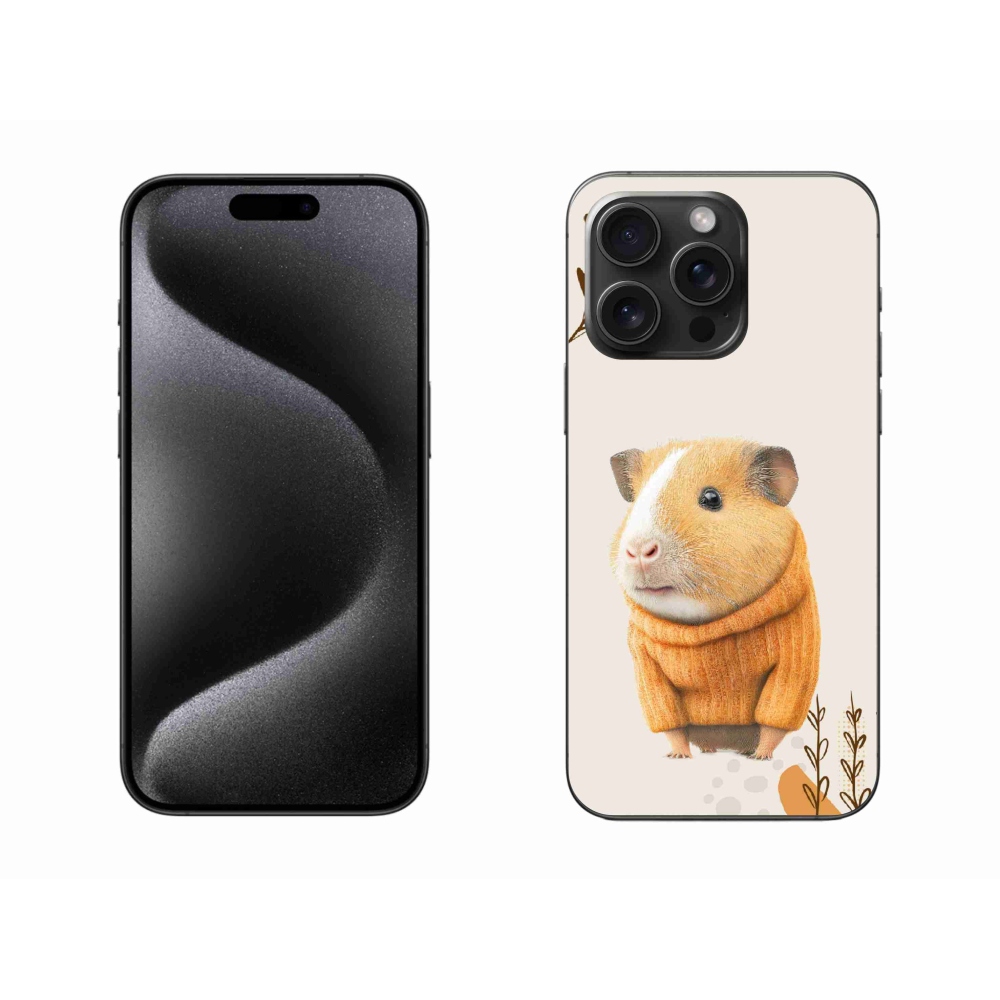 Gelový kryt mmCase na iPhone 15 Pro Max - morče ve svetru