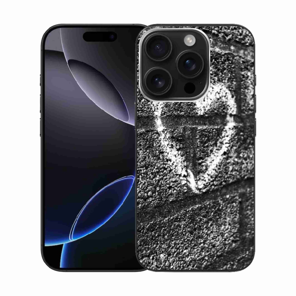 Gelový kryt mmCase na iPhone 16 Pro - srdce na zdi