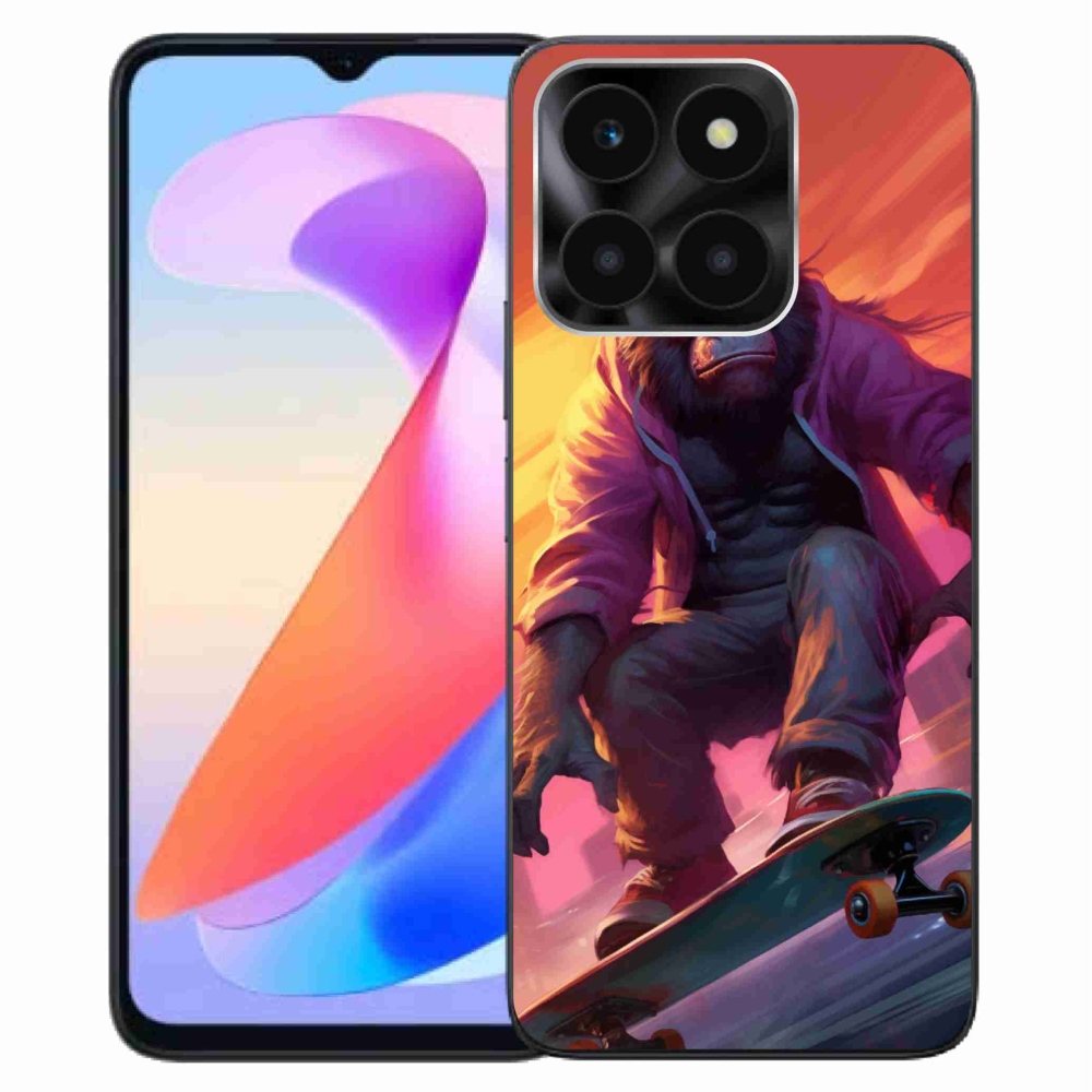 Gelový kryt mmCase na Honor X6a - gorila na skateboardu