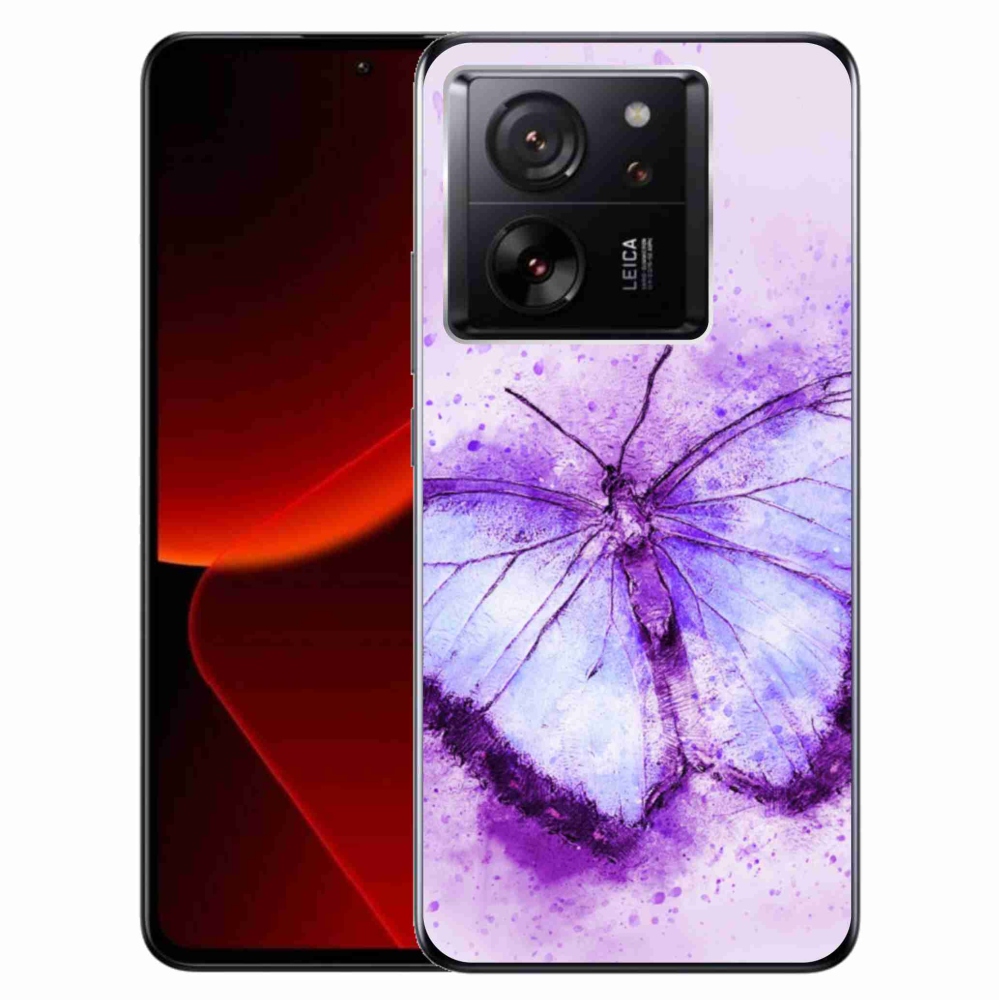 Gelový kryt mmCase na Xiaomi 13T/13T Pro - fialový motýl