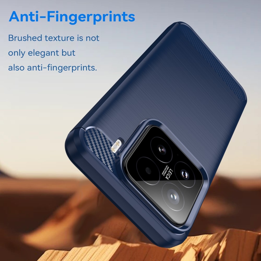 Carbon odolný gelový obal na Xiaomi 15 - modrý