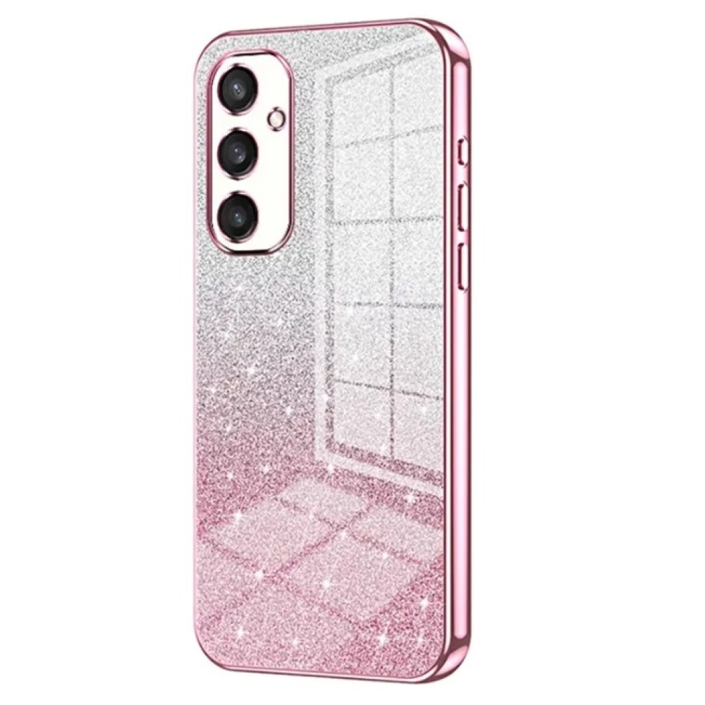 Cut gelový třpytivý obal na Samsung Galaxy S24 - růžový
