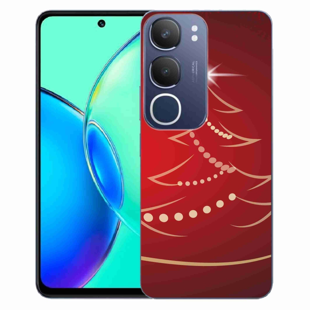 Gelový kryt mmCase na Vivo Y19s - kreslený vánoční stromek
