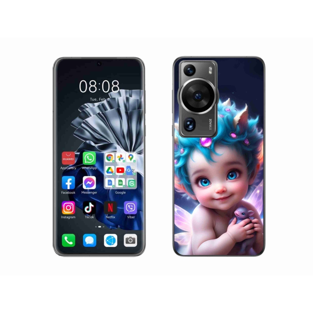 Gelový kryt mmCase na Huawei P60 Pro - dítě s motýlími křídly