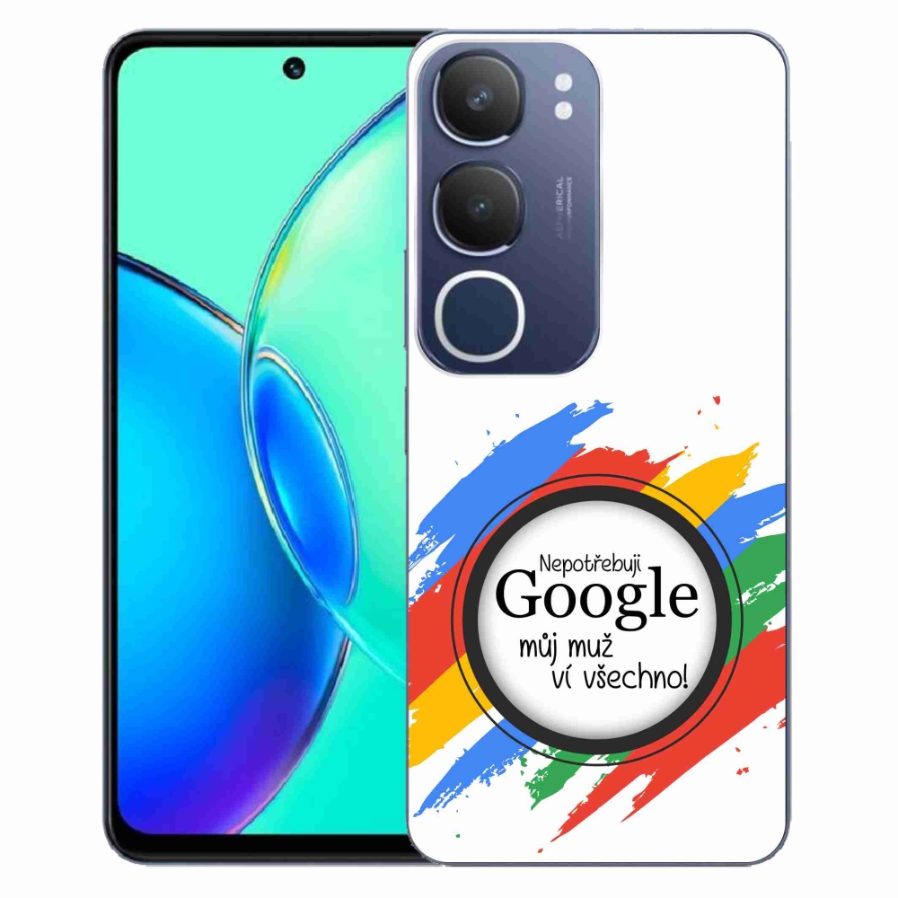 Gelový kryt mmCase na Vivo Y19s - muž ví všechno bílé pozadí