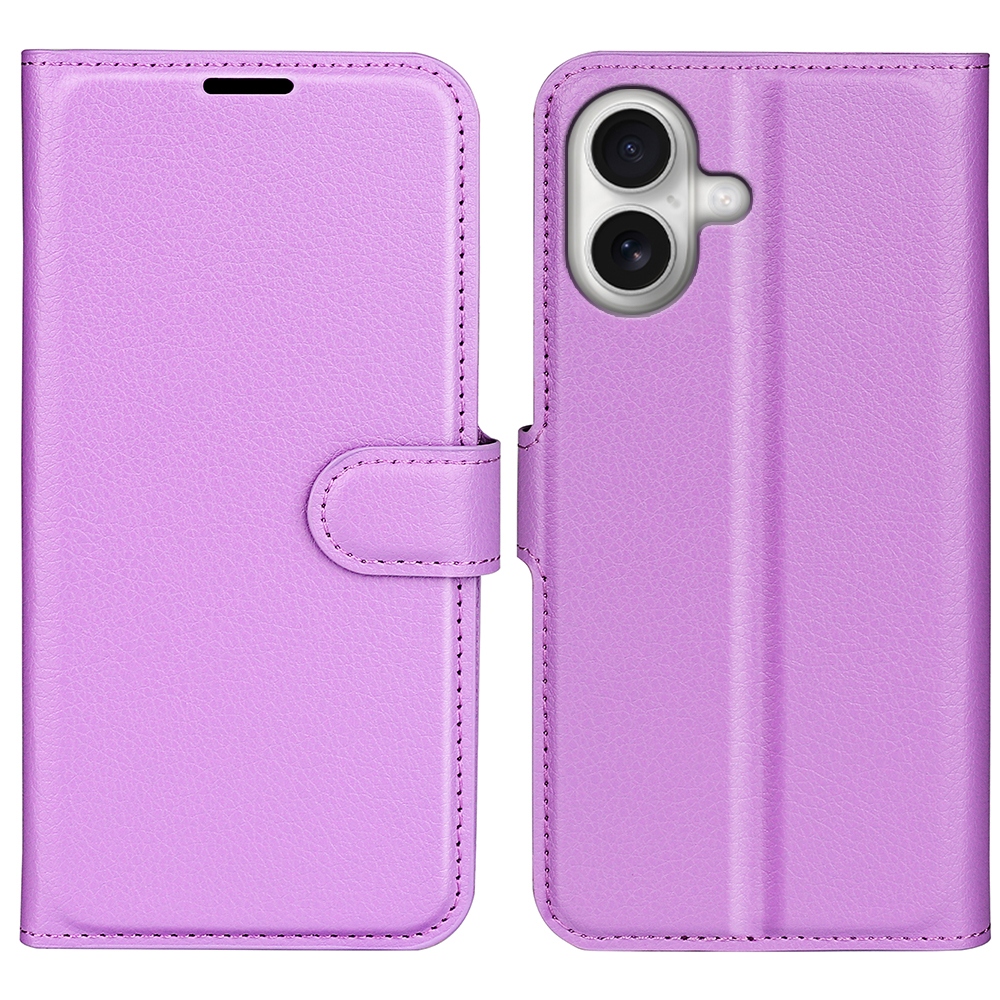 Litchi knížkové pouzdro na iPhone 17 - fialové