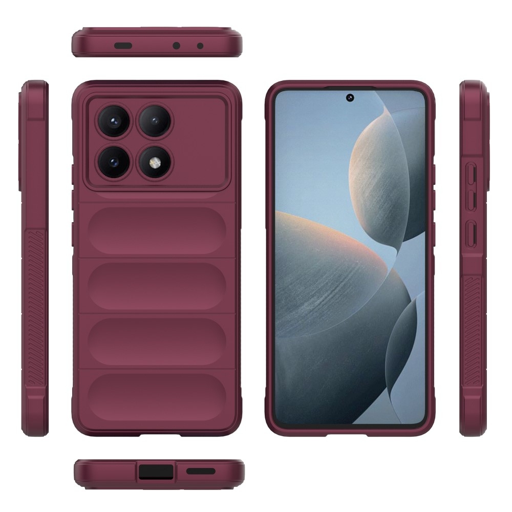 Rugg odolný gelový obal na Xiaomi Poco X6 Pro 5G - vínový