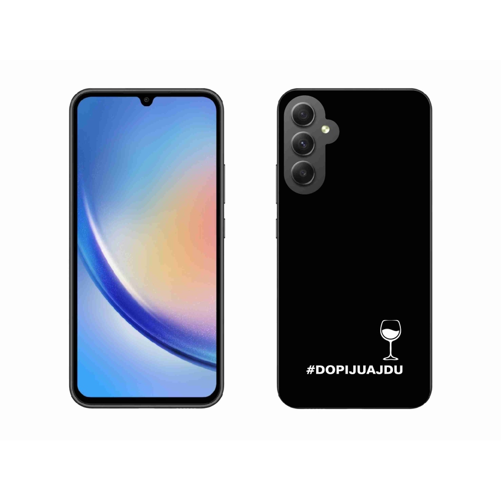 Gelový kryt mmCase na Samsung Galaxy A34 5G - vinný motiv černé pozadí