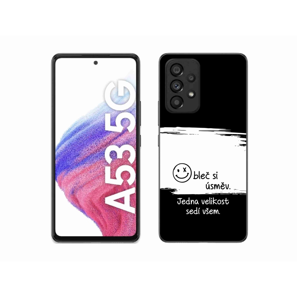 Gelový kryt mmCase na Samsung Galaxy A53 5G - vtipný text 8 bíločerné pozadí