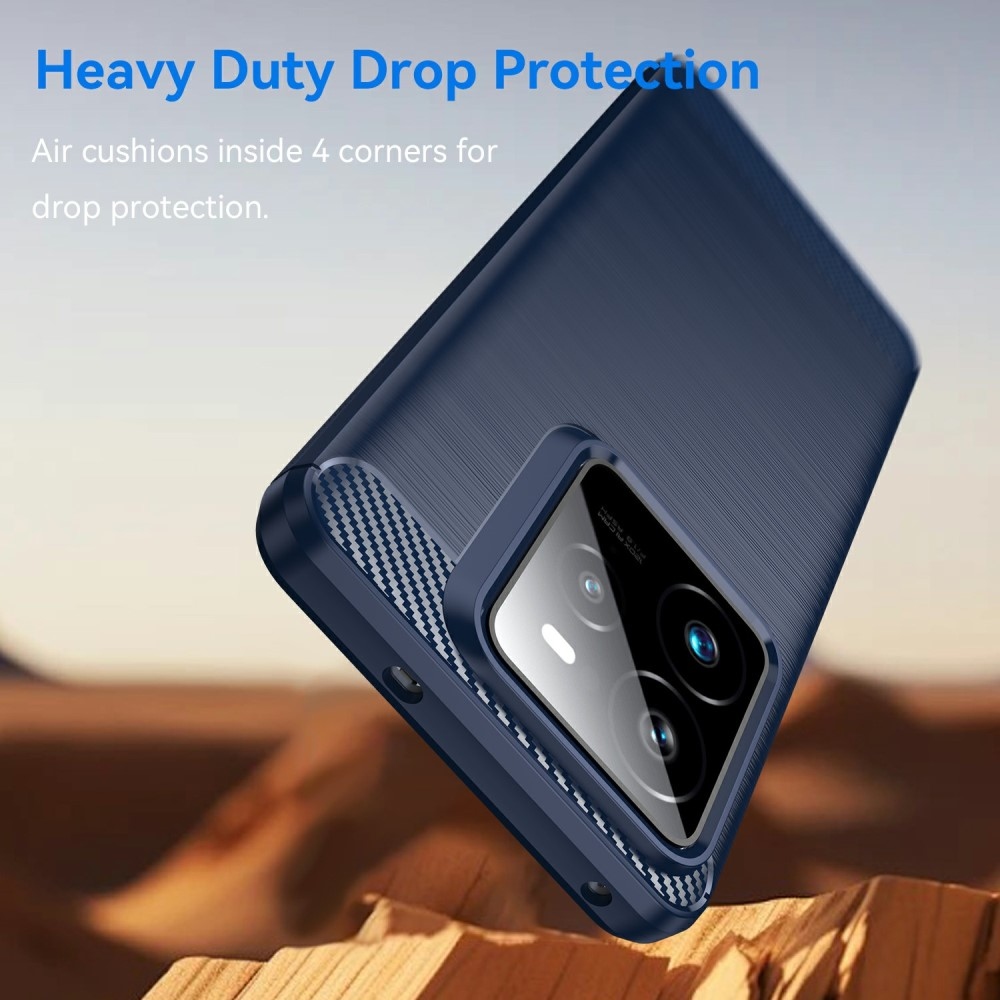 Carbon odolný gelový obal na Realme GT 7 Pro 5G - modrý