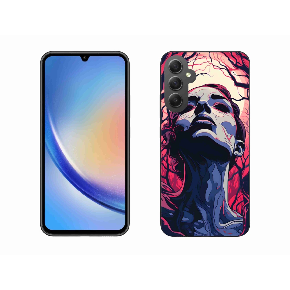 Gelový kryt mmCase na Samsung Galaxy A34 5G - abstraktní obličej