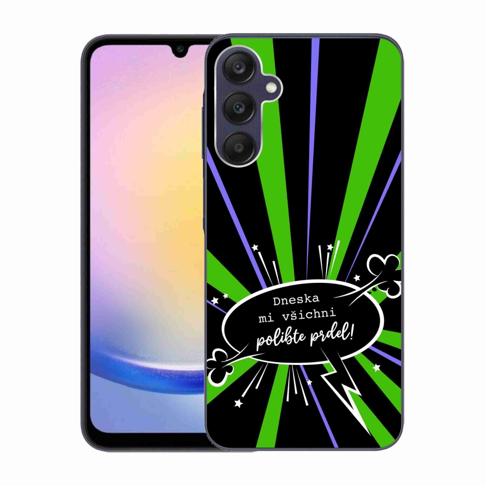 Gelový kryt mmCase na Samsung Galaxy A25 5G - vtipný text 15 černé pozadí