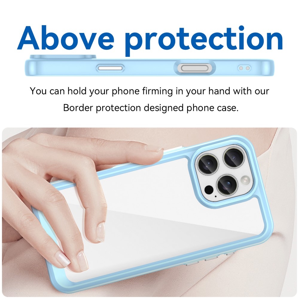 Gelový obal s pevnými zády na iPhone 16 Pro Max - modrý