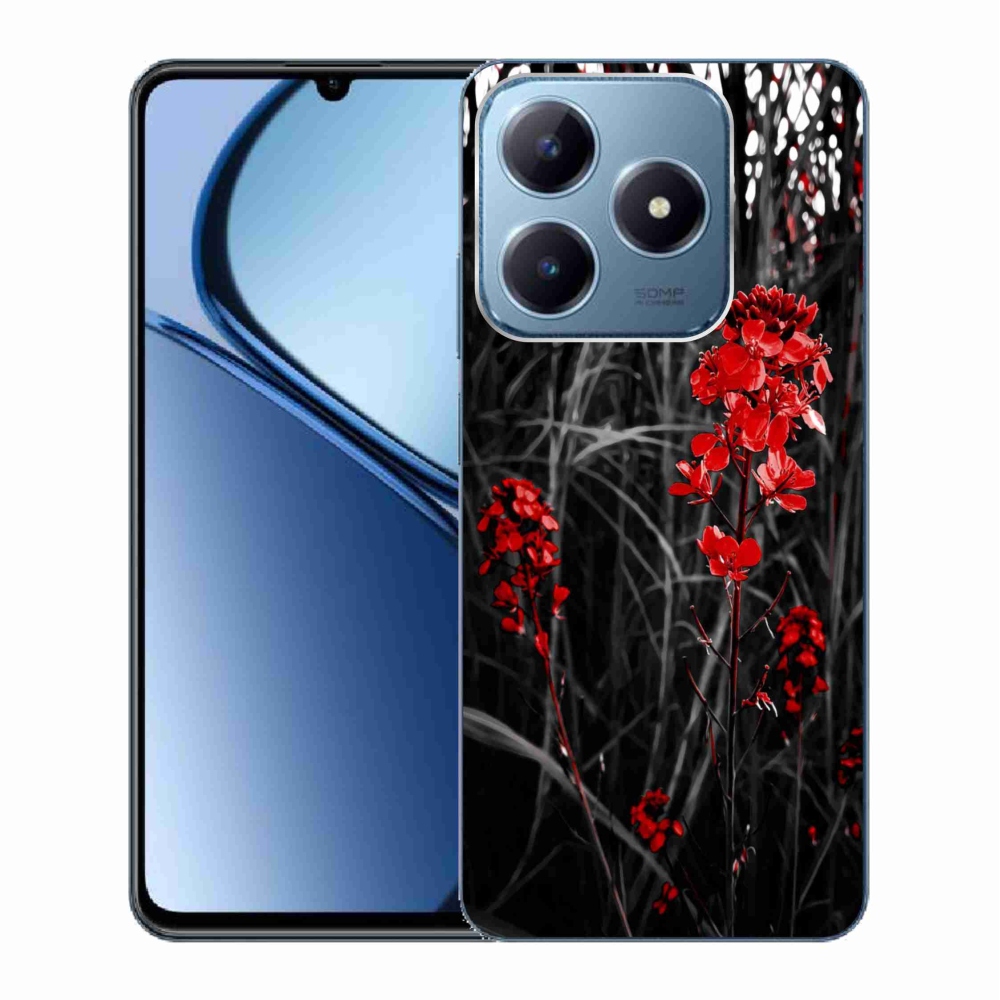 Gelový kryt mmCase na Realme C63 - červená rostlina