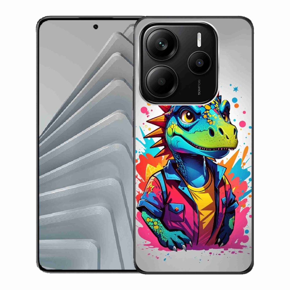 Gelový kryt mmCase na Xiaomi Redmi Note 14 5G - barevný dinosaurus