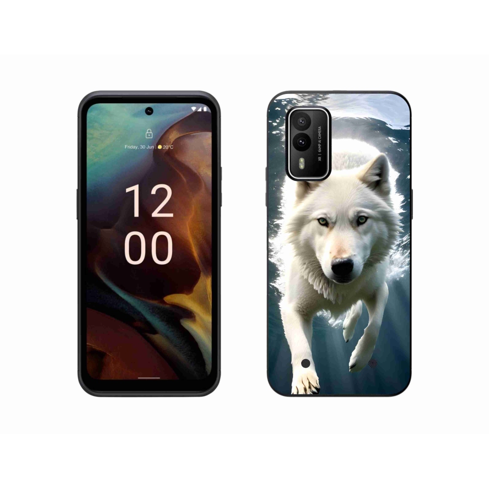 Gelový kryt mmCase na Nokia XR21 - bílý vlk