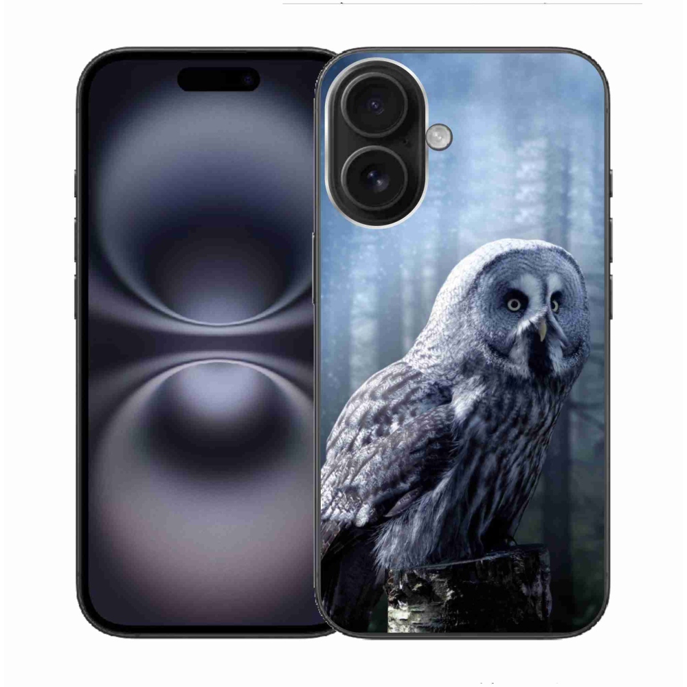 Gelový kryt mmCase na iPhone 16 - sova