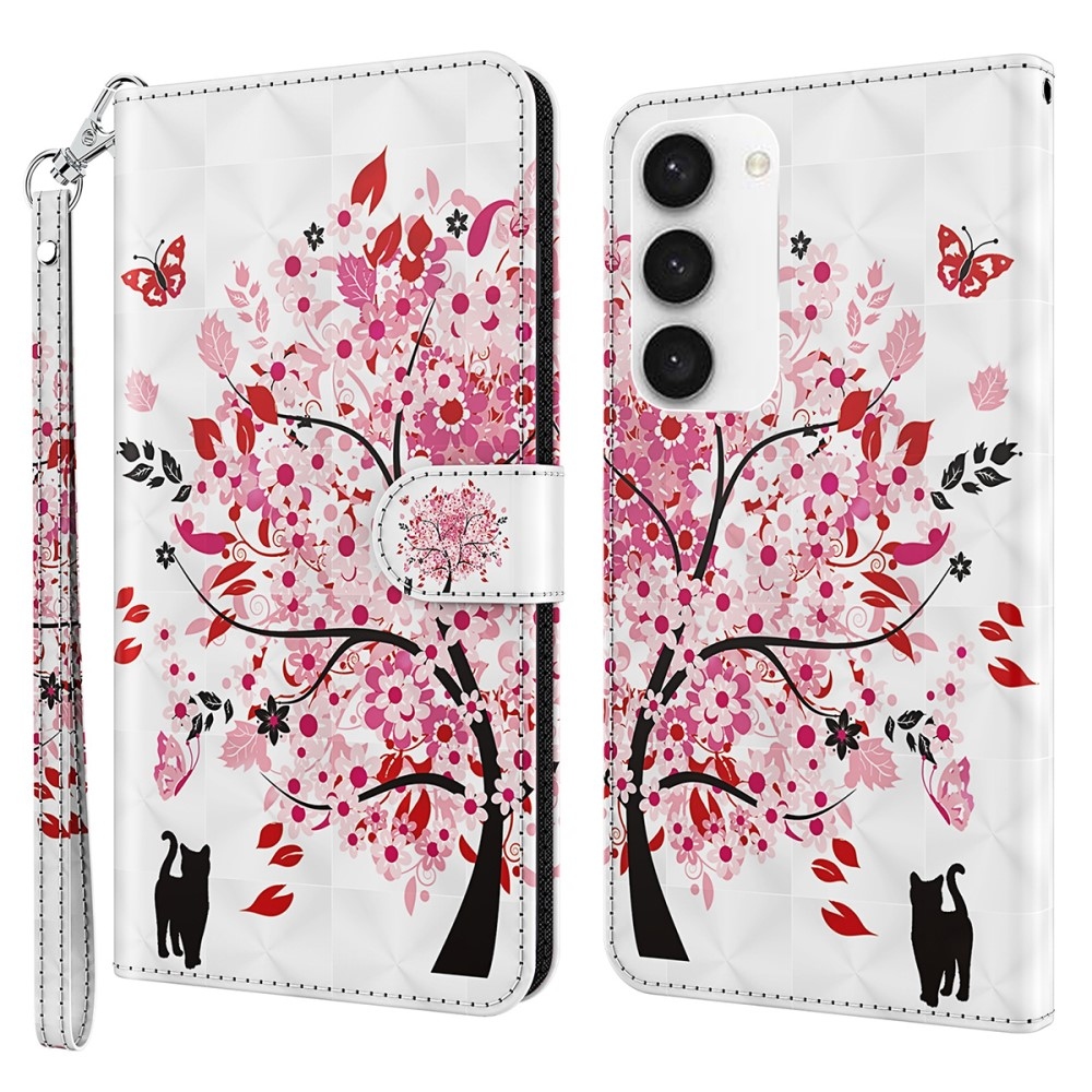 Print knížkové pouzdro na Samsung Galaxy S24 - rozkvetlý strom