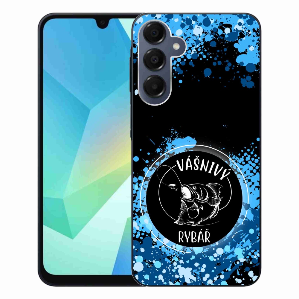 Gelový kryt mmCase na Samsung Galaxy A16 4G/5G - vášnivý rybář černé pozadí
