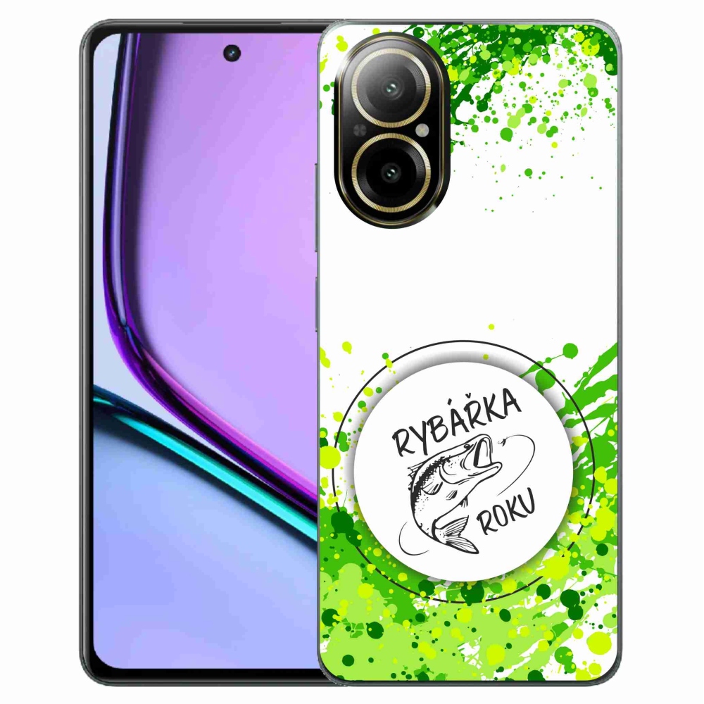 Gelový kryt mmCase na Realme C67 - rybářka roku bílé pozadí