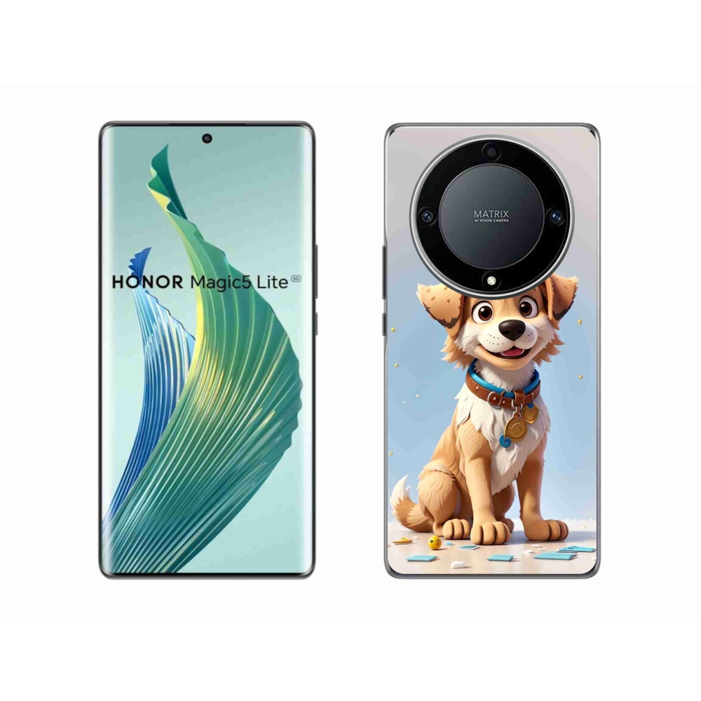 Gelový kryt mmCase na Honor Magic 5 Lite 5G - kreslené štěně
