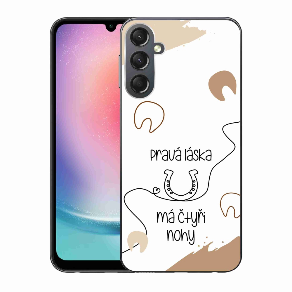 Gelový kryt mmCase na Samsung Galaxy A24 - koňský motiv bílé pozadí