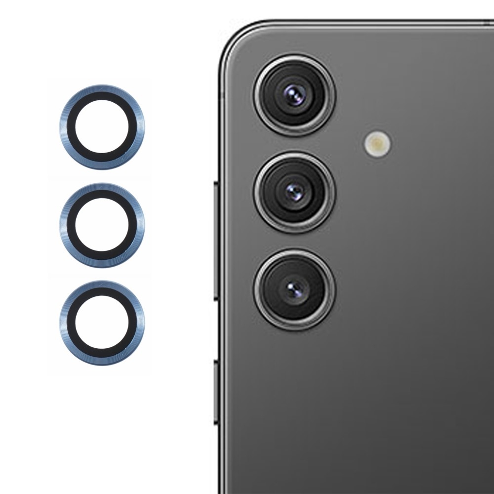 Metal sklo čočky fotoaparátu na Samsung Galaxy S25 (3 samostatná skla) - modré