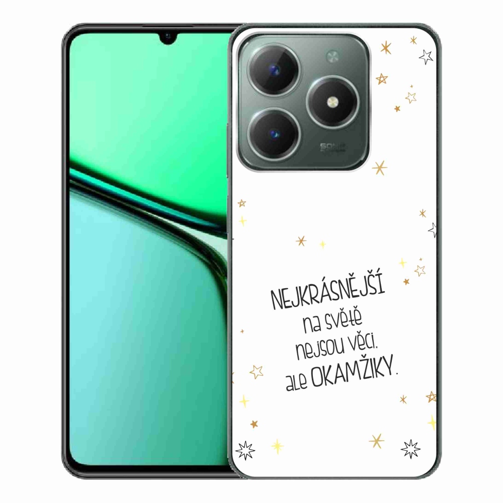 Gelový kryt mmCase na Realme C61 - citát 4 bílé pozadí