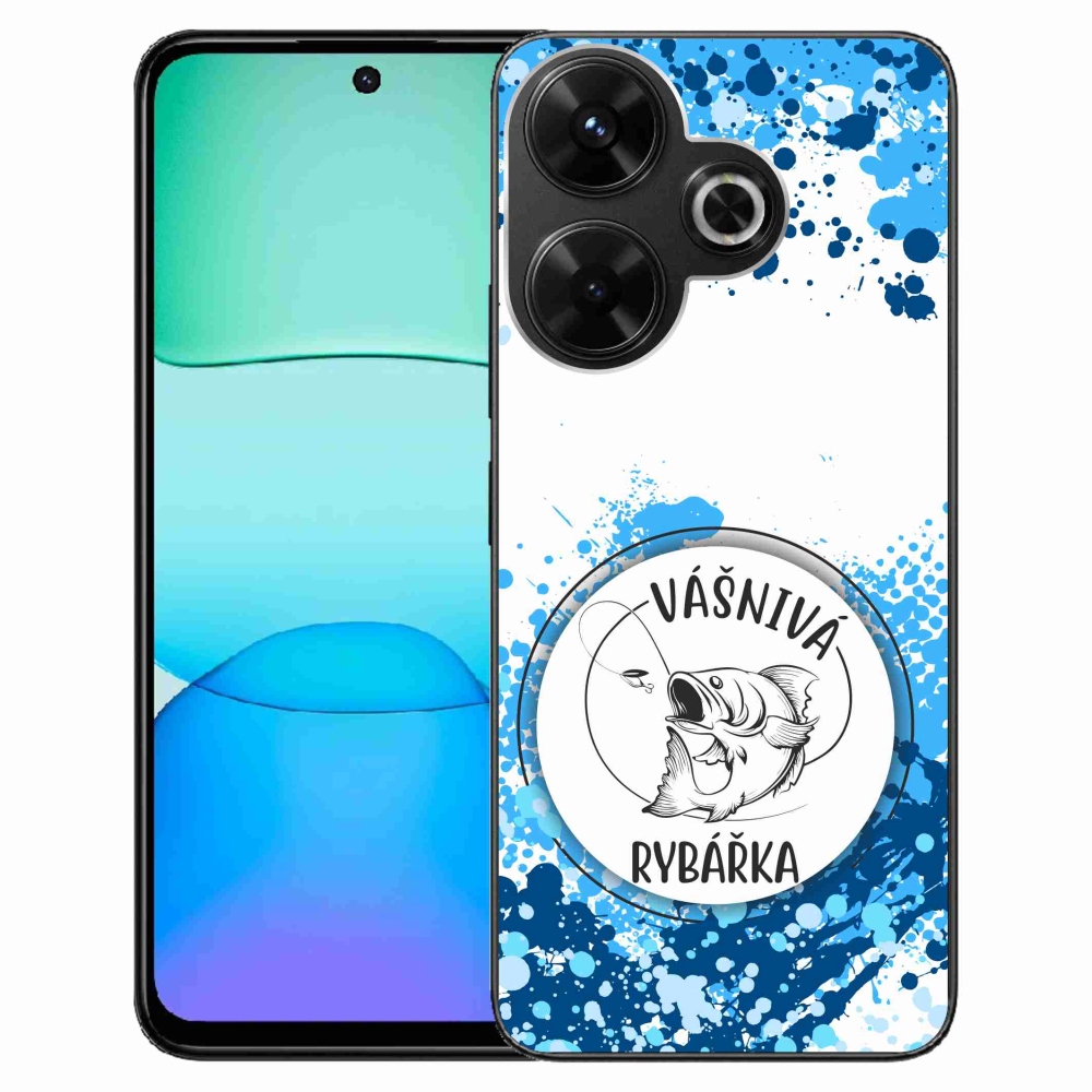 Gelový kryt mmCase na Xiaomi Redmi 13 4G/Poco M6 4G  - vášnivá rybářka bílé pozadí