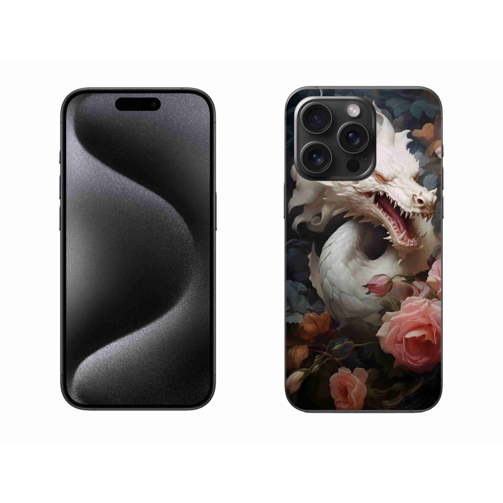 Gelový kryt mmCase na iPhone 15 Pro Max - bílý drak