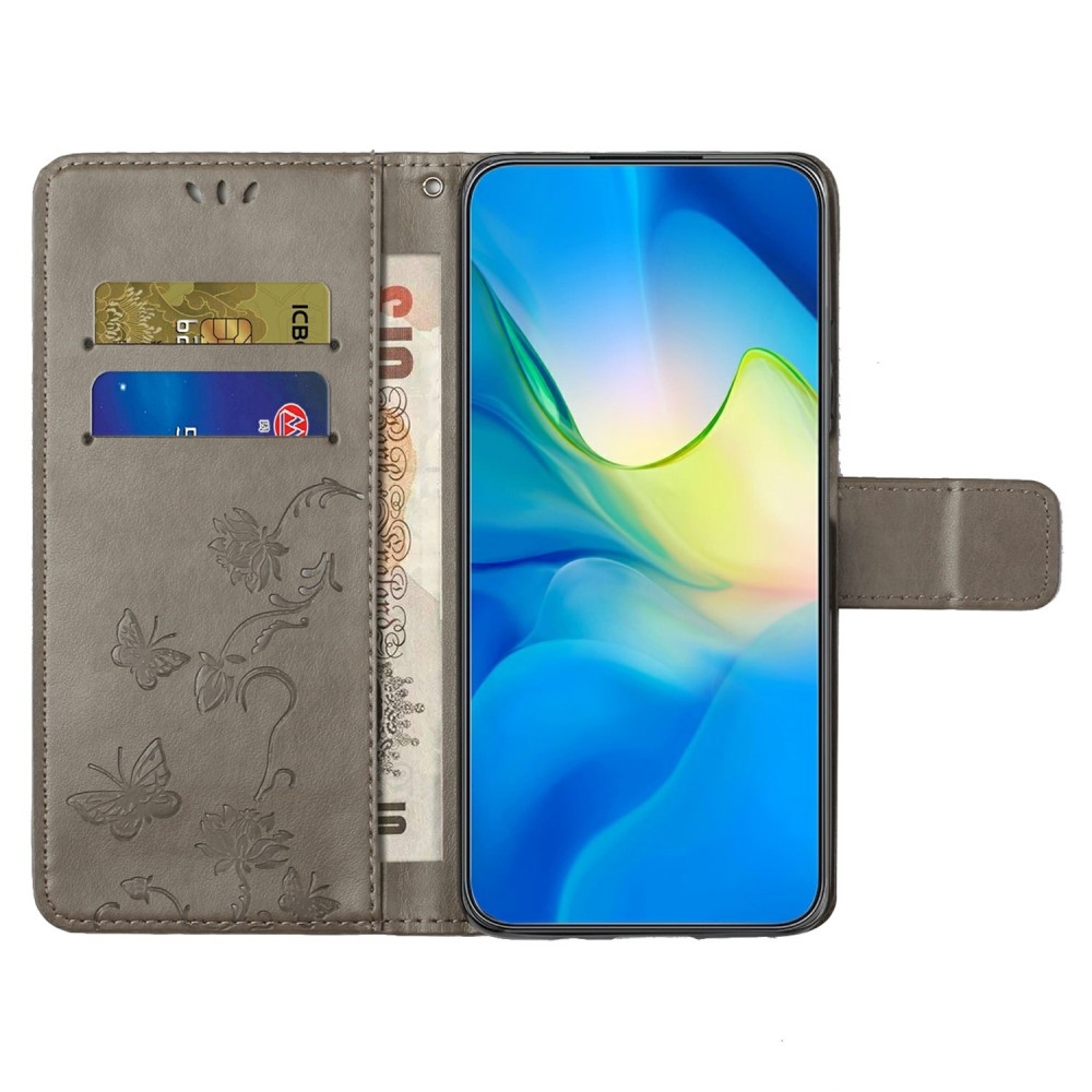 Flower knížkové pouzdro na Samsung Galaxy A26 5G - šedé