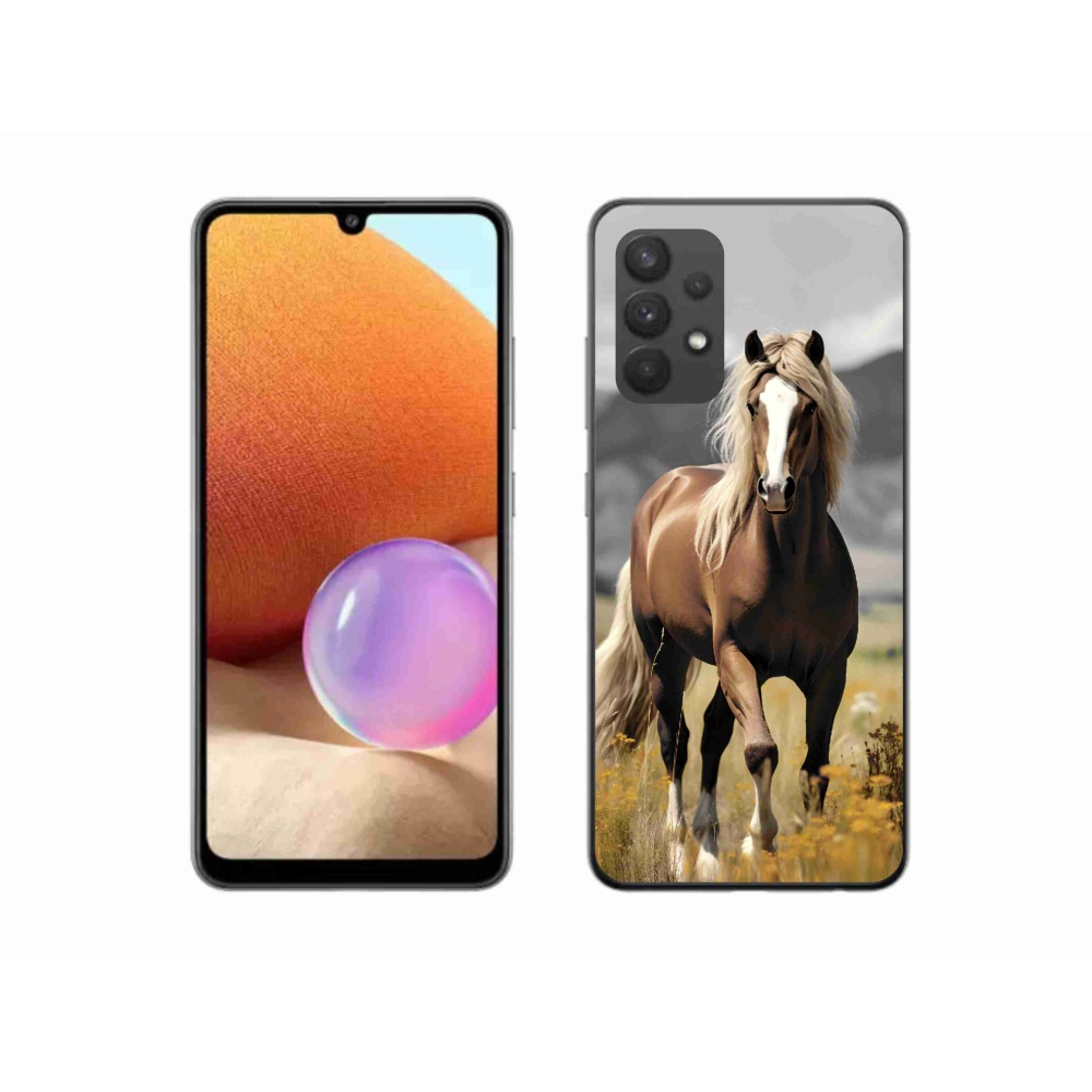 Gelový kryt mmCase na Samsung Galaxy A32 4G - hnědý kůň 1
