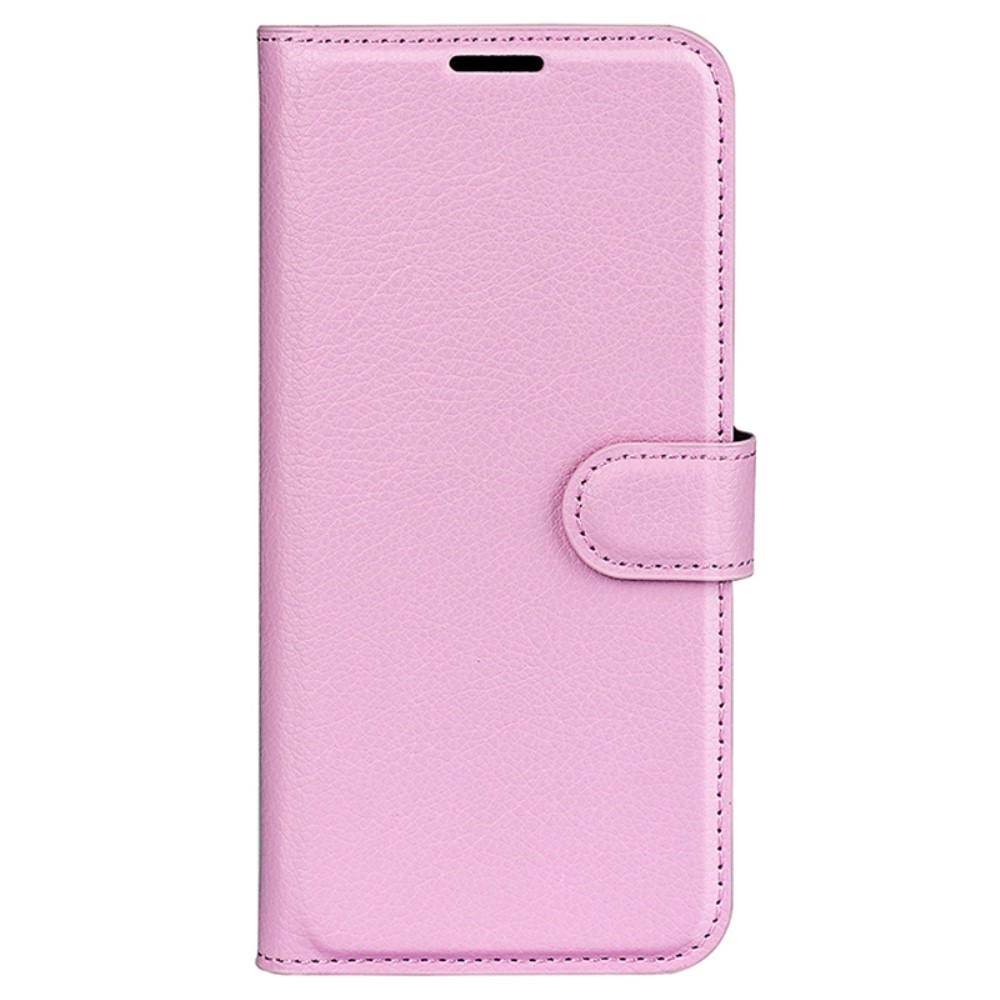 Litchi knížkové pouzdro na Xiaomi 14 Pro - růžové