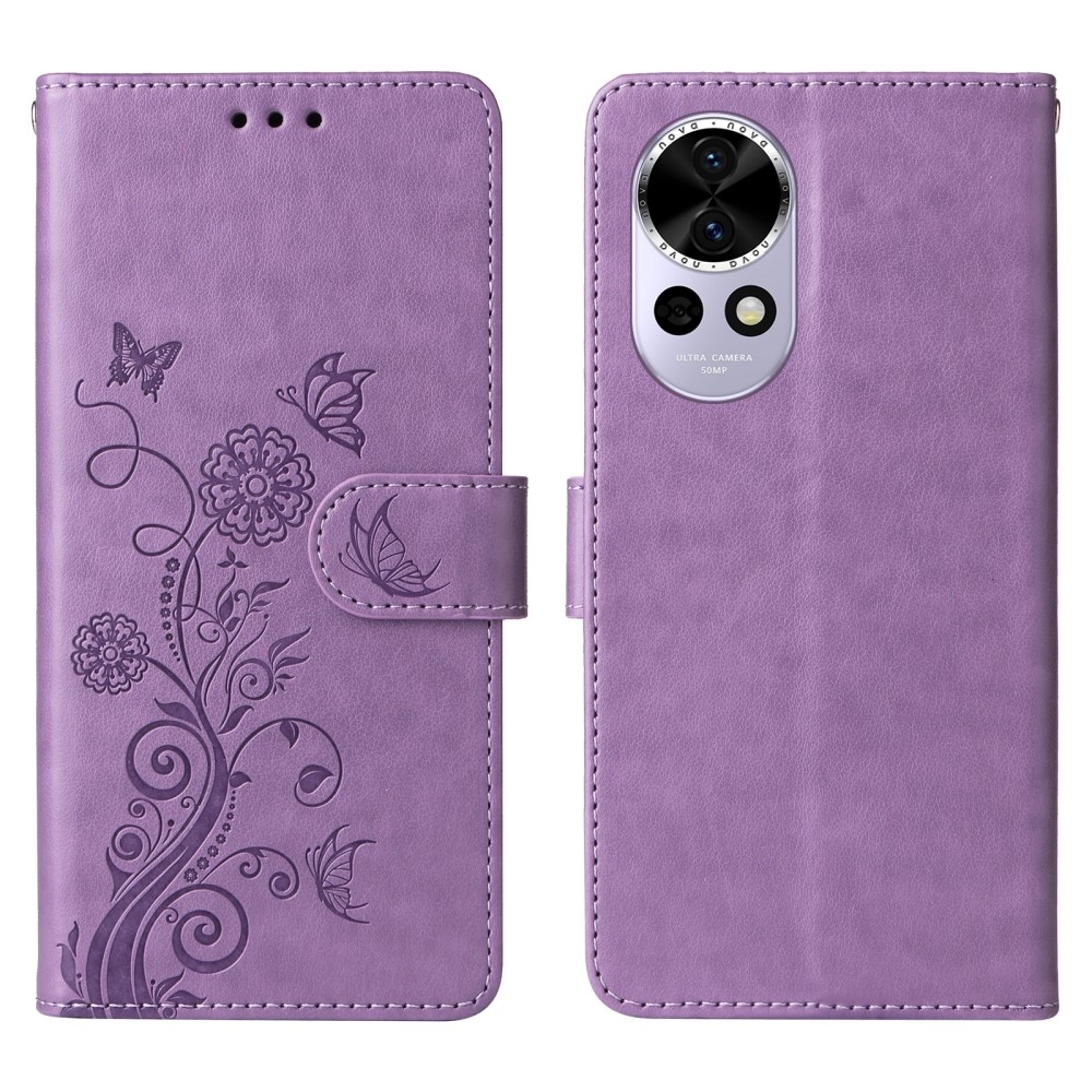 Flowery knížkové pouzdro na Huawei Nova 13 5G - světlefialové
