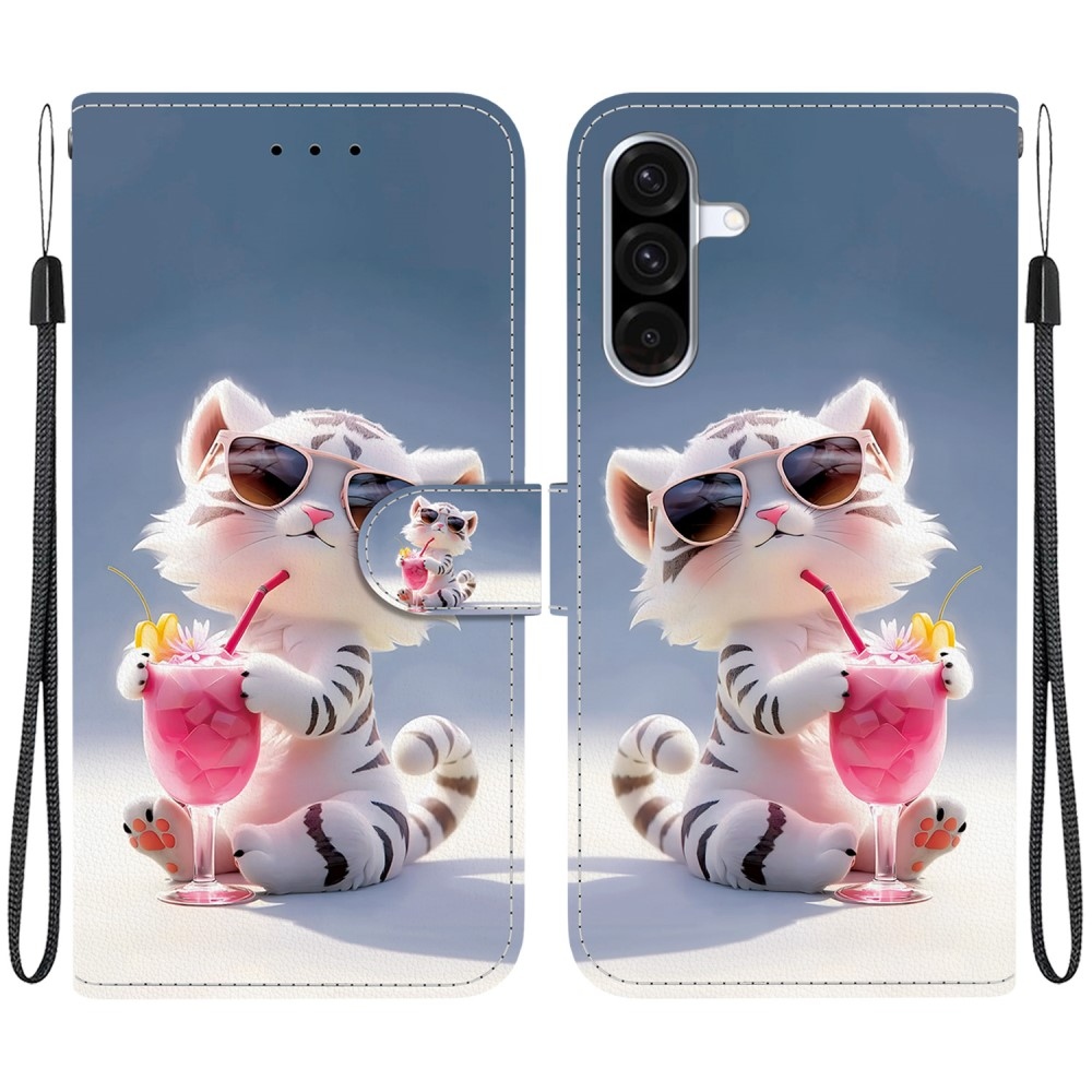 Versatile knížkové pouzdro na Samsung Galaxy A36 5G/A56 5G - bílý tygřík
