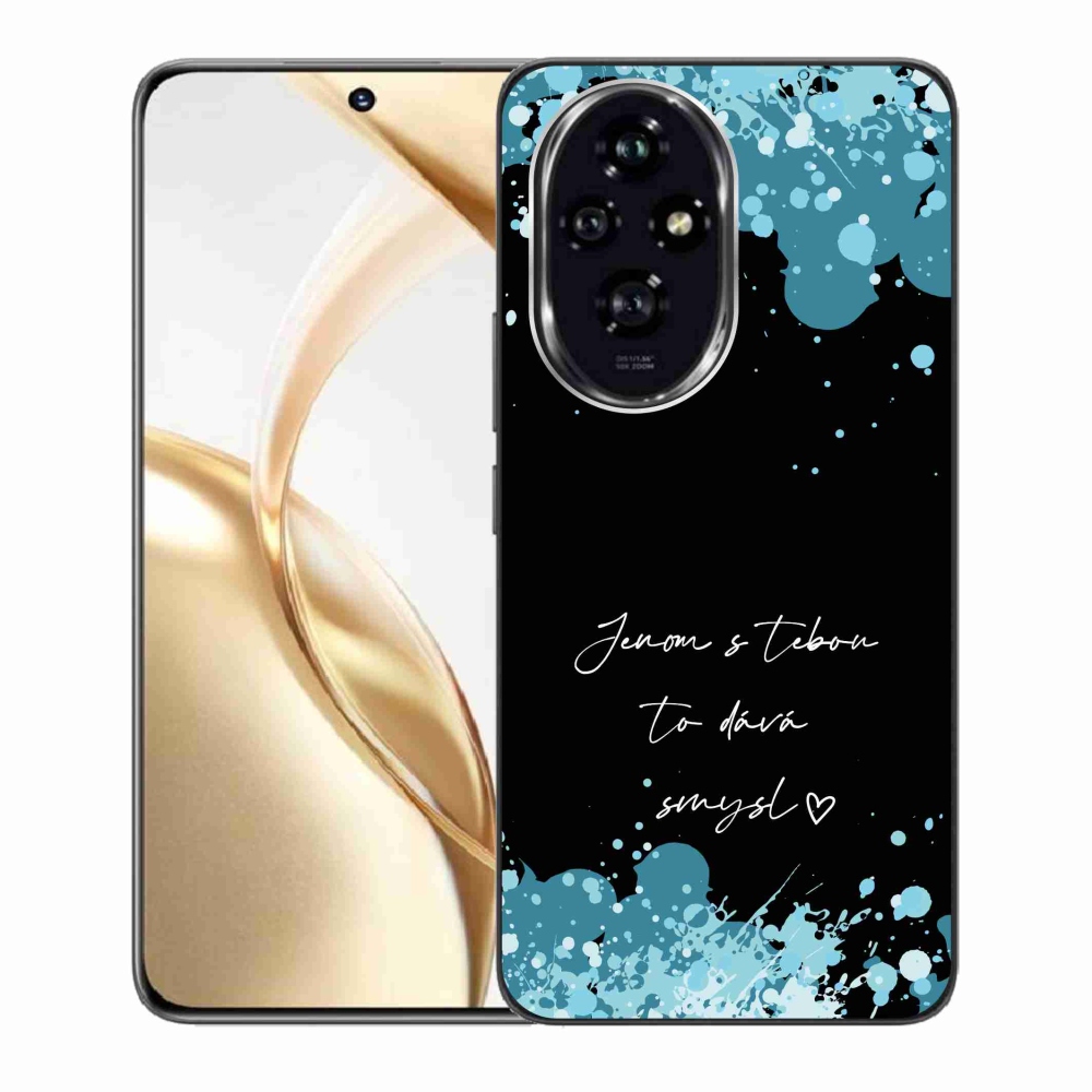 Gelový kryt mmCase na Honor 200 5G - zamilovaný text černé pozadí