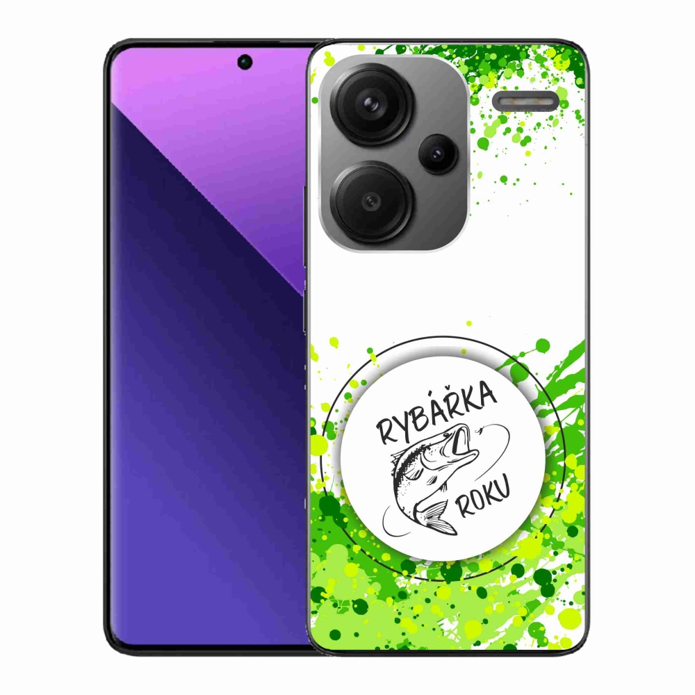 Gelový kryt mmCase na Xiaomi Redmi Note 13 Pro+ 5G - rybářka roku bílé pozadí
