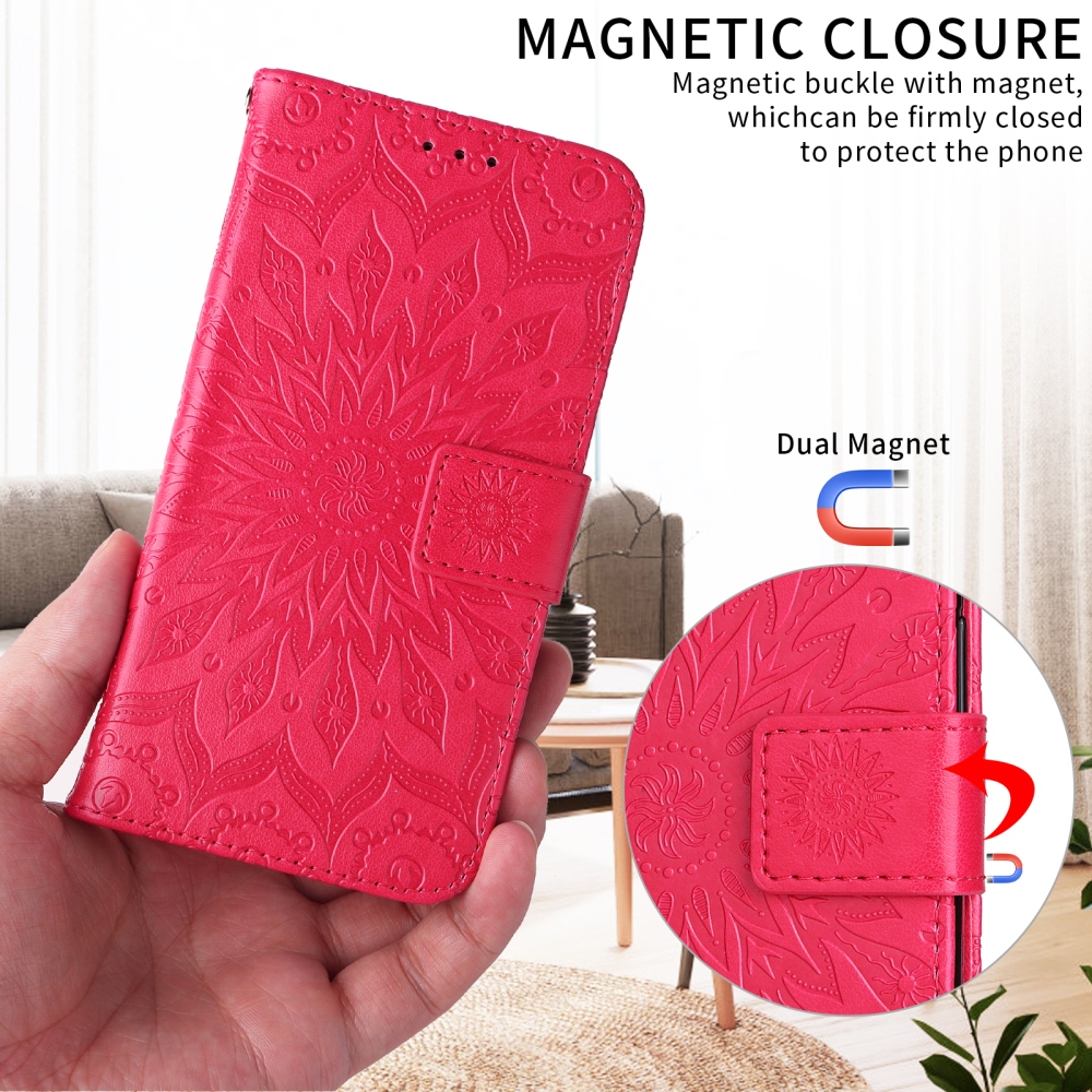 Sunflower knížkové pouzdro na Xiaomi Redmi 15C 4G/5G (173mm) - červené
