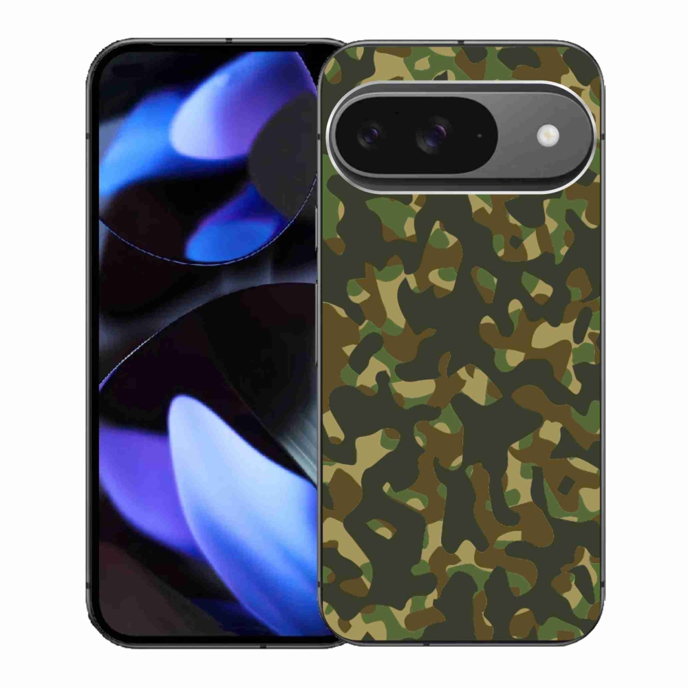 Gelový kryt mmCase na Google Pixel 9/9 Pro - maskáčový vzor 1