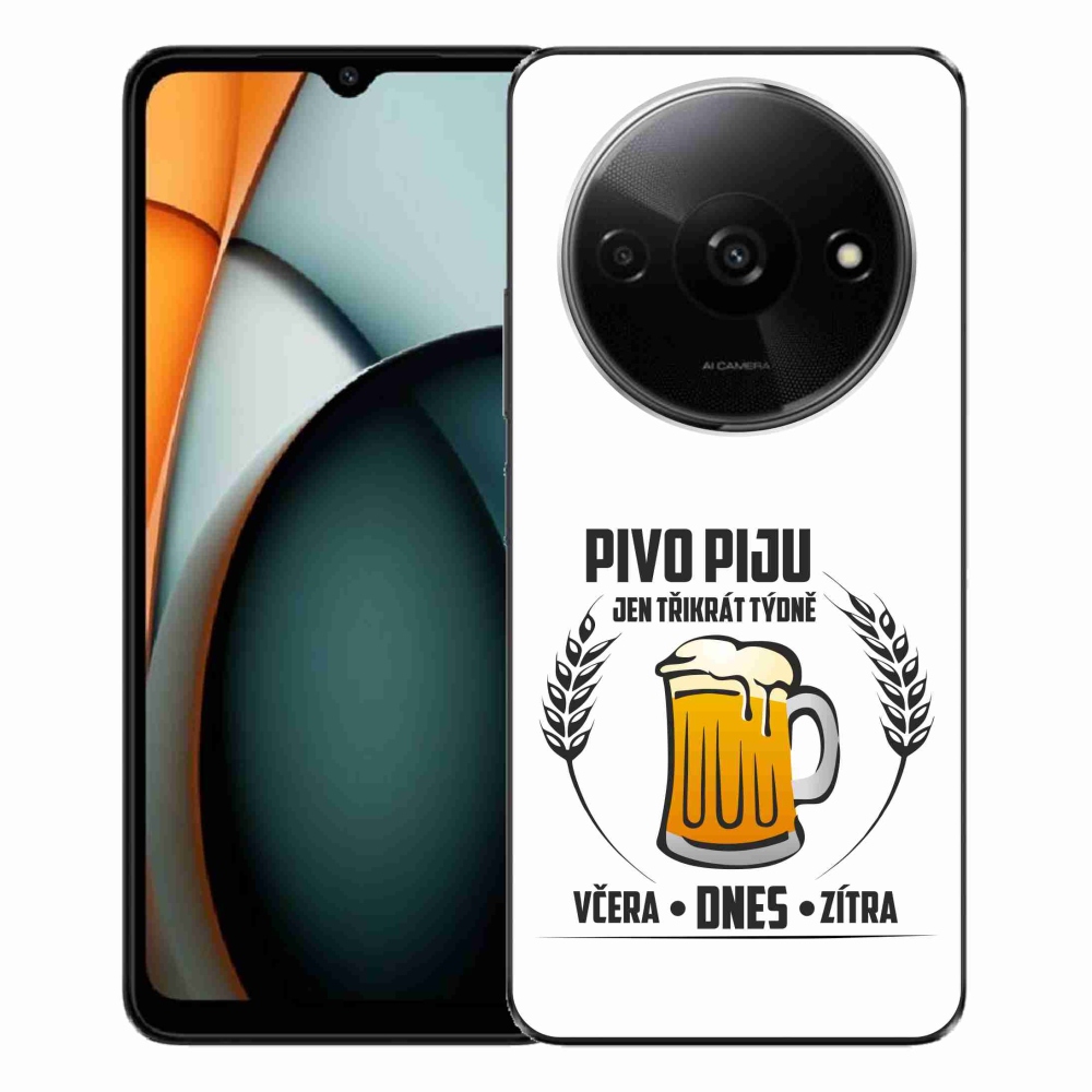 Gelový kryt mmCase na Xiaomi Redmi A3  - pivní motiv bílé pozadí